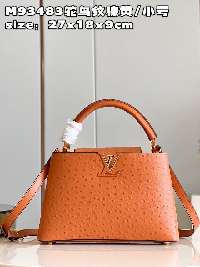 Louis vuitton original ostrich calfskin capucines BB handbag M48865 tan
