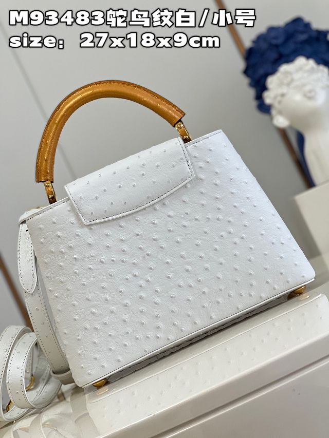 Louis vuitton original ostrich calfskin capucines BB handbag M48865 white