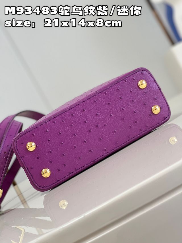 Louis vuitton original ostrich calfskin capucines mini handbag M93483 purple