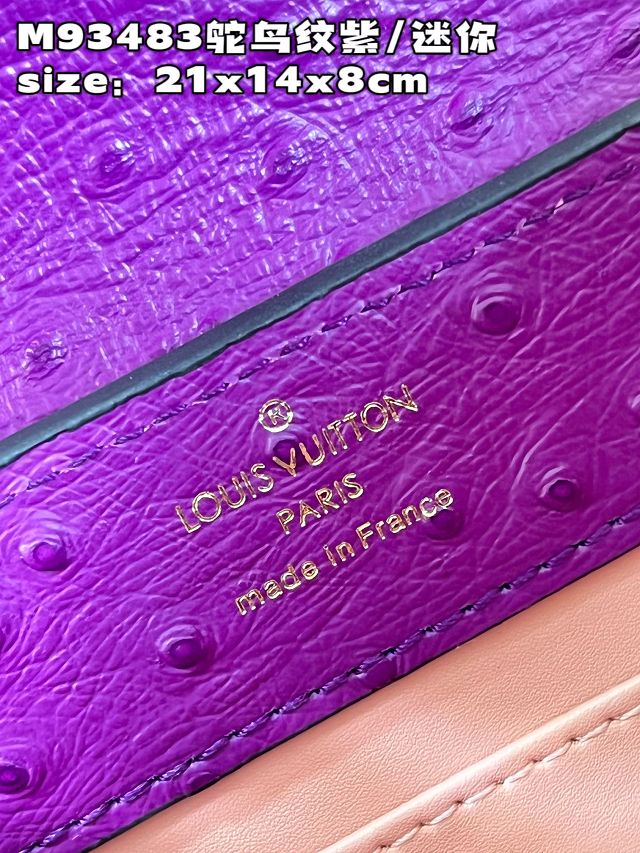 Louis vuitton original ostrich calfskin capucines mini handbag M93483 purple
