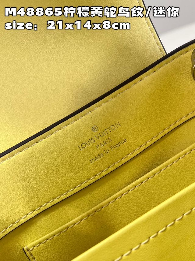 Louis vuitton original ostrich calfskin capucines mini handbag M93483 yellow