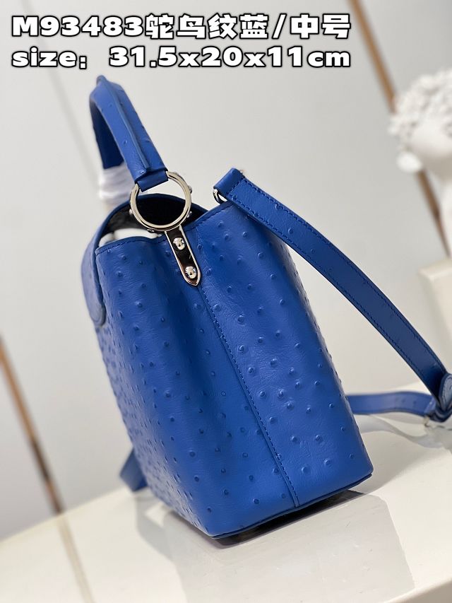 Louis vuitton original ostrich calfskin capucines mm handbag M59883 blue