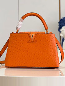 Louis vuitton original ostrich calfskin capucines mm handbag M59883 orange