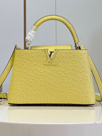 Louis vuitton original ostrich calfskin capucines mm handbag M59883 yellow