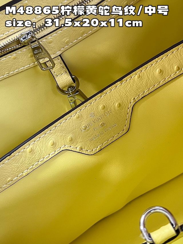 Louis vuitton original ostrich calfskin capucines mm handbag M59883 yellow