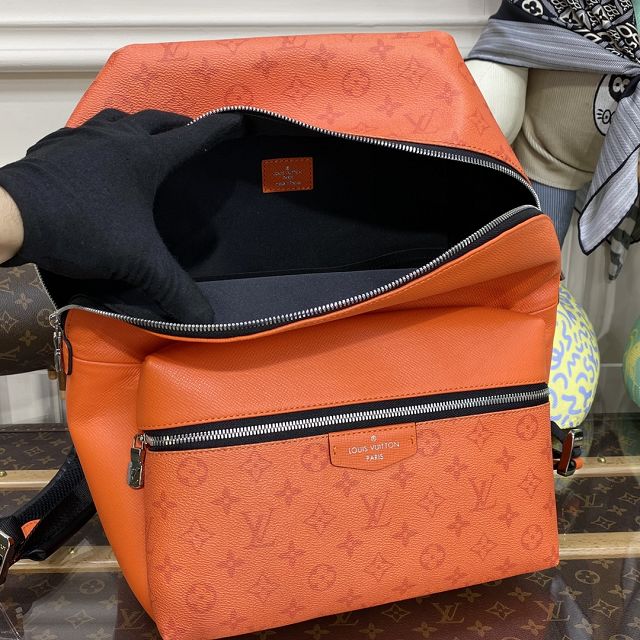 Louis vuitton original taiga leather discovery backpack M30230 orange