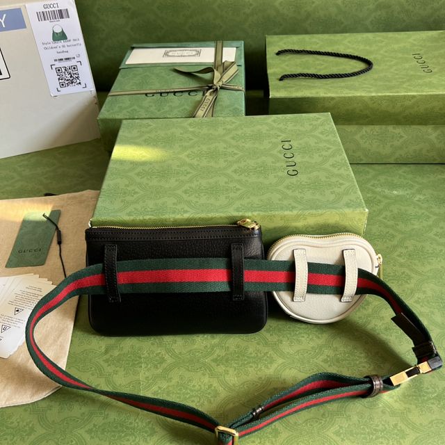 GG original calfskin heart utility belt bag 698805 black