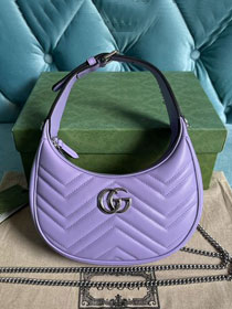 2023 GG original calfskin marmont half-moon-shaped mini bag 699514 purple