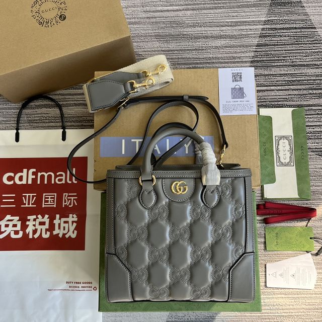 2023 GG original matelasse leather mini top handle bag 728309 grey