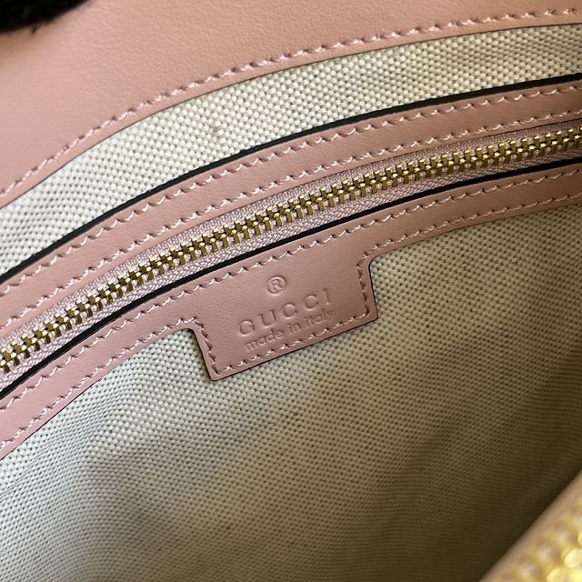 2023 GG original matelasse leather mini top handle bag 728309 pink