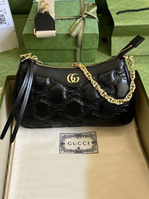 2023 GG original matelasse leather handbag 735049 black