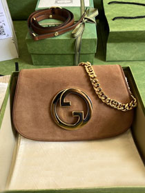 2023 GG original suede blondie shoulder bag 699268 brown