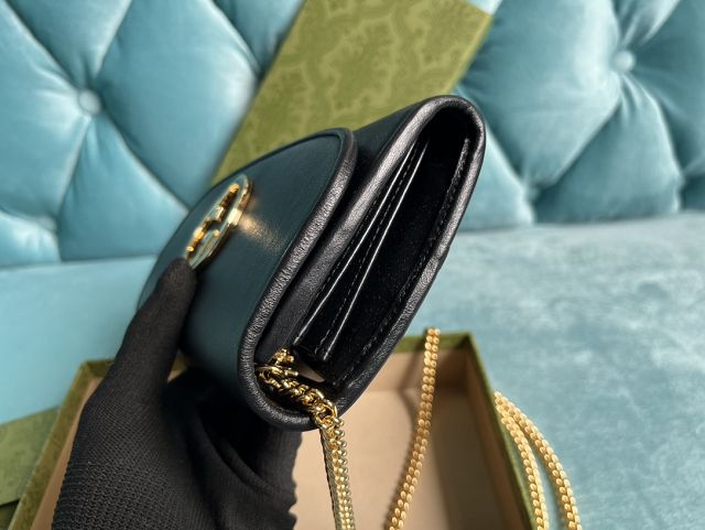 GG original calfskin blondie chain wallet 725215 black