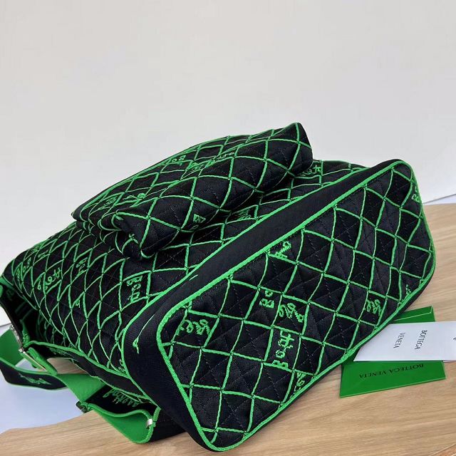 BV original cotton large backpack 658972 black&green