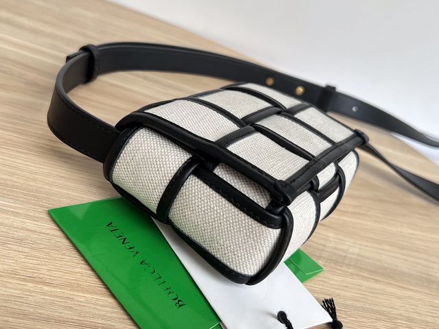 BV original canvas mini cassette bag 714618 whitea&black