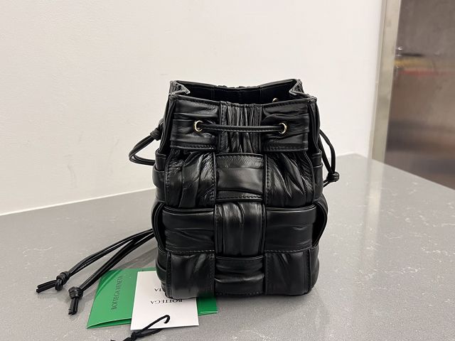 BV original lambskin small cassette bucket bag 717187 black