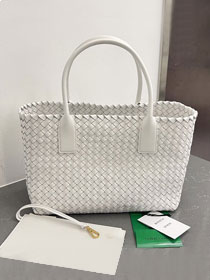 BV original lambskin medium cabat tote bag 608810 white