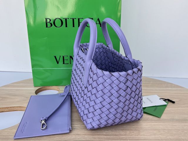 BV original lambskin mini cabat tote bag 709464 purple