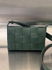 BV original lambskin small cassette bag 730848 dark green