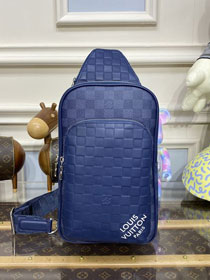 Louis vuitton original calfskin avenue sling bag N40439 blue