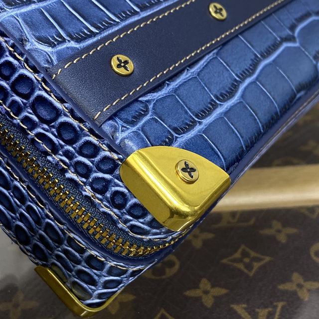 Louis vuitton original calfskin handle soft trunk M45935 blue