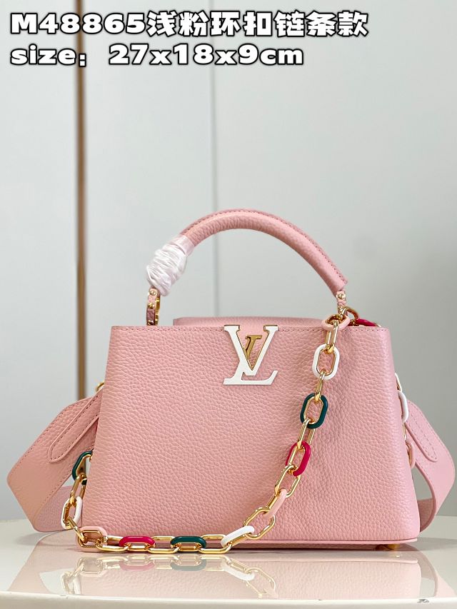 Louis vuitton original calfskin capucines BB handbag M21641 pink