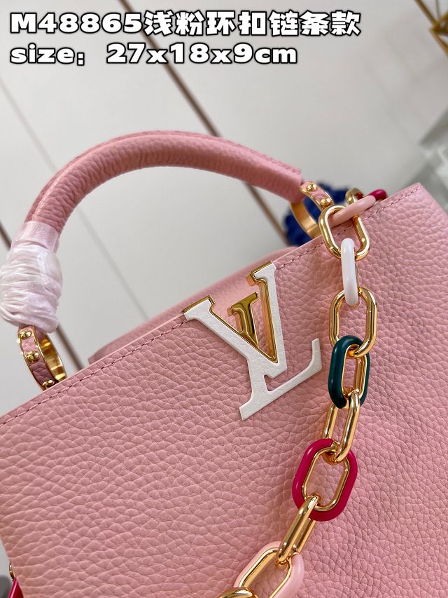 Louis vuitton original calfskin capucines BB handbag M21641 pink