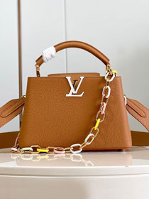 Louis vuitton original calfskin capucines BB handbag M21641 tan