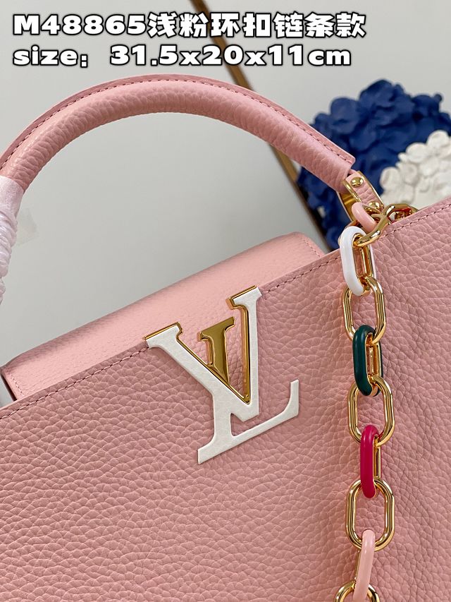 Louis vuitton original calfskin capucines MM handbag M21652 pink