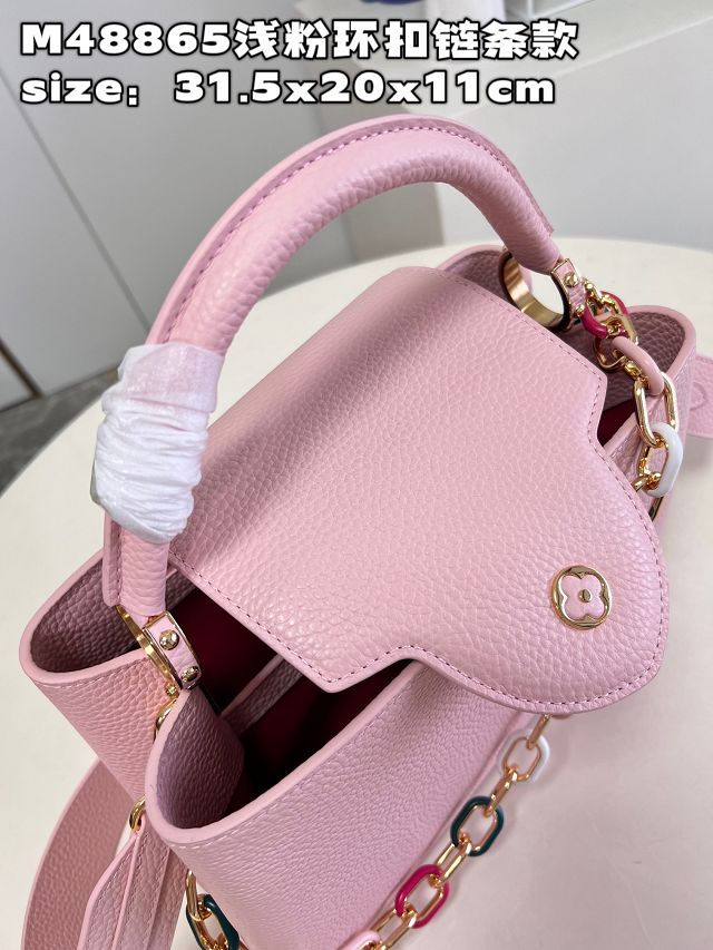 Louis vuitton original calfskin capucines MM handbag M21652 pink