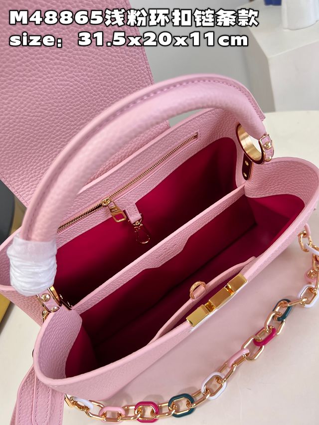Louis vuitton original calfskin capucines MM handbag M21652 pink