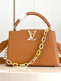 Louis vuitton original calfskin capucines MM handbag M21652 tan