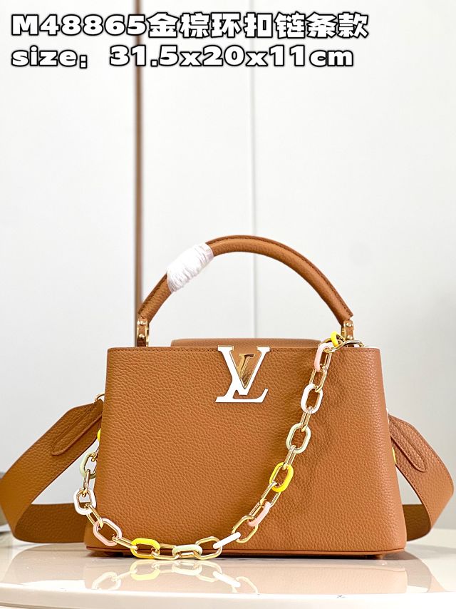 Louis vuitton original calfskin capucines MM handbag M21652 tan