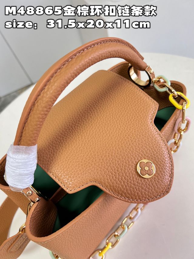 Louis vuitton original calfskin capucines MM handbag M21652 tan