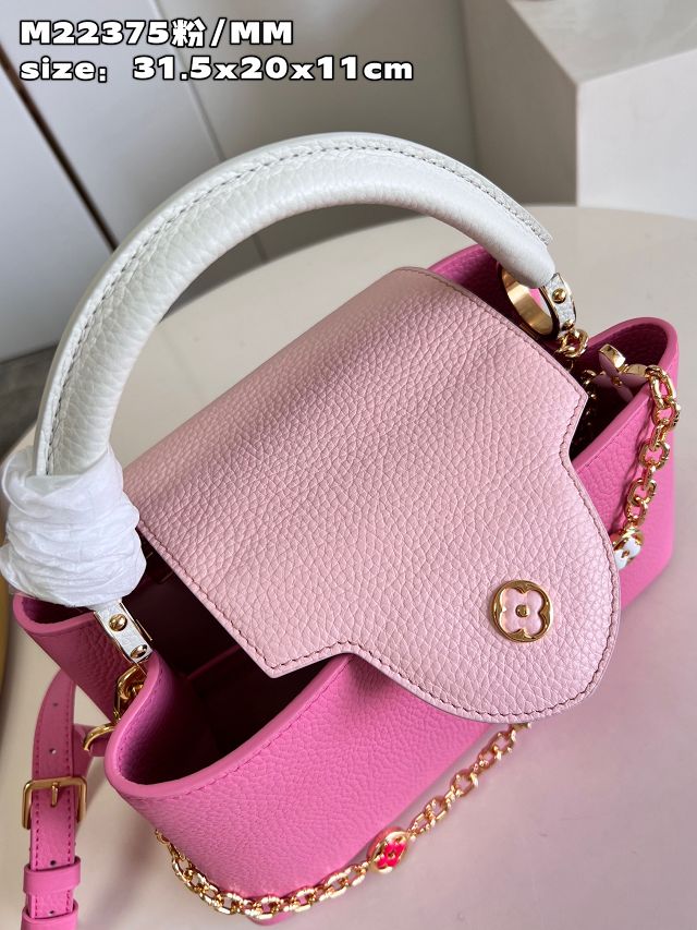 Louis vuitton original calfskin capucines MM handbag M22512 pink