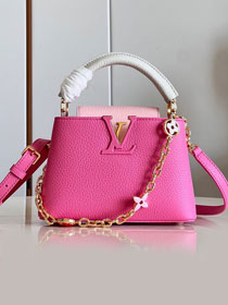 Louis vuitton original calfskin capucines mini handbag M22375 pink