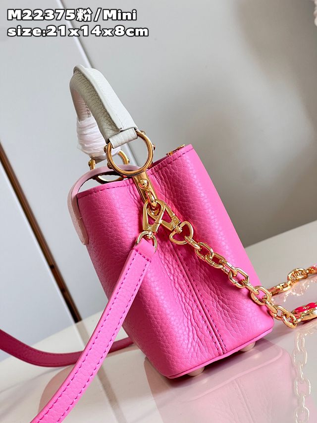 Louis vuitton original calfskin capucines mini handbag M22375 pink