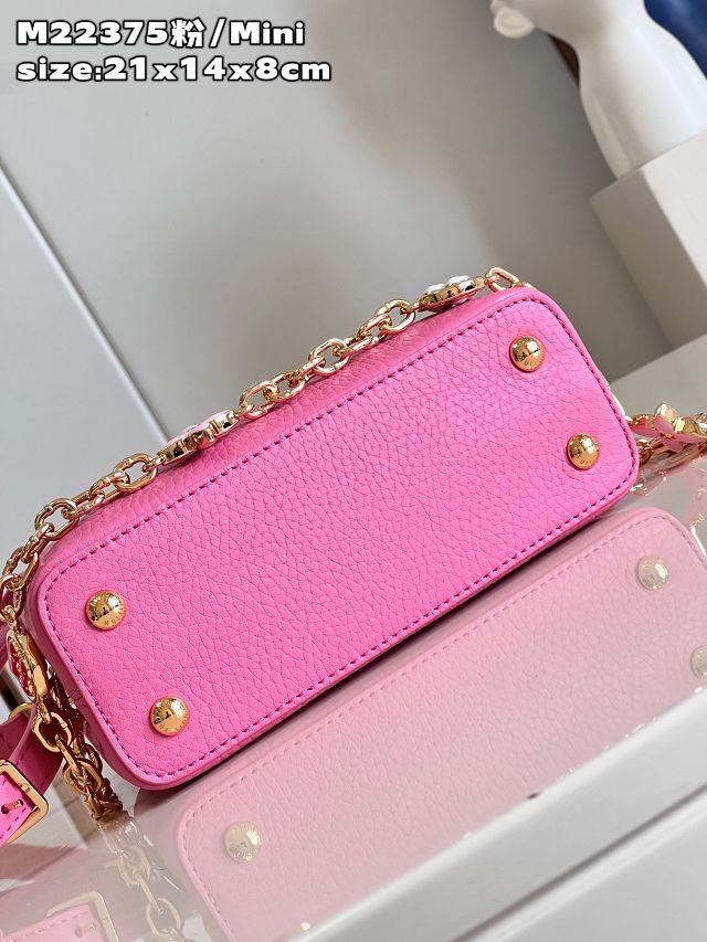 Louis vuitton original calfskin capucines mini handbag M22375 pink