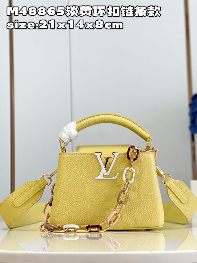 Louis vuitton original calfskin capucines mini handbag M21798 yellow