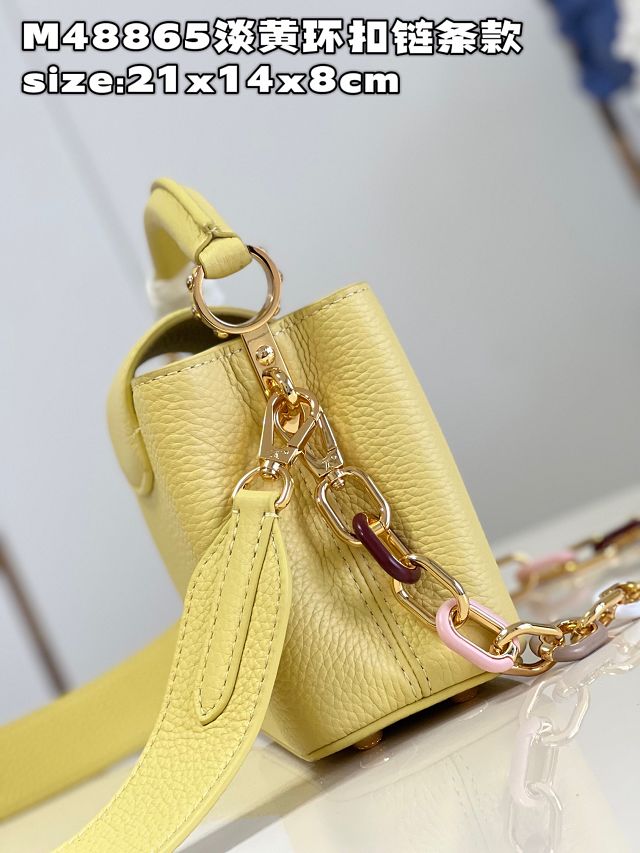 Louis vuitton original calfskin capucines mini handbag M21798 yellow