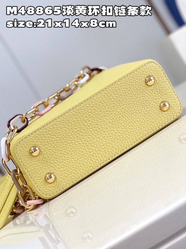 Louis vuitton original calfskin capucines mini handbag M21798 yellow