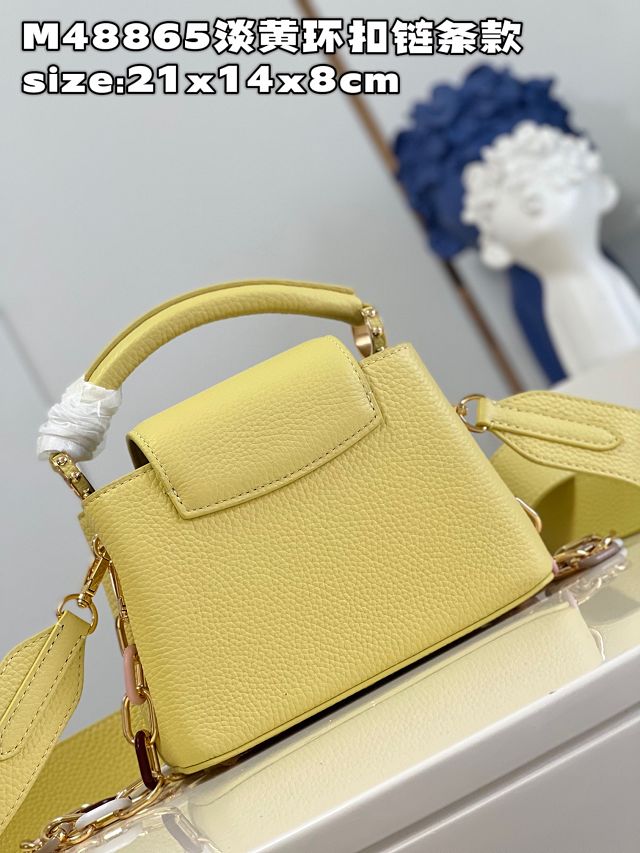Louis vuitton original calfskin capucines mini handbag M21798 yellow