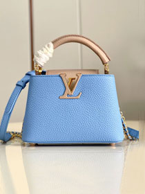 Louis vuitton original calfskin capucines mini handbag M48865 blue