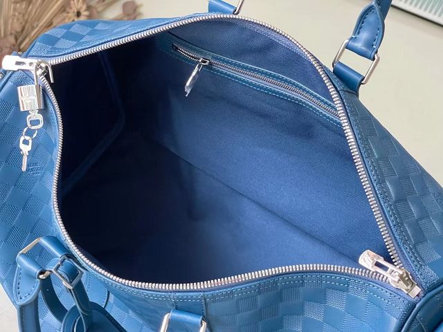 Louis vuitton original damier infini calfskin keepall 45 N41145 blue