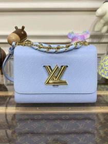 Louis vuitton original epi leather twist pm M21721 light blue