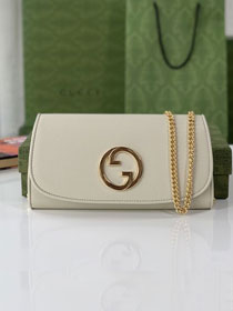 GG original calfskin blondie chain wallet 725215 white