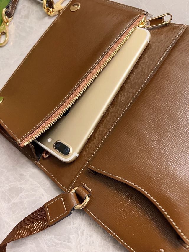 GG original canvas top handle wallet 724358 brown