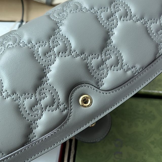 GG original matelasse leather small shoulder bag 724529 grey