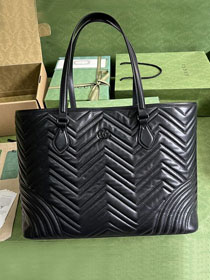 2023 GG original calfskin marmont large tote bag 739684 black