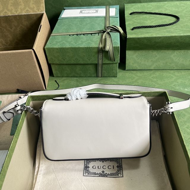 2023 GG original calfskin petite mini shoulder bag 739722 white